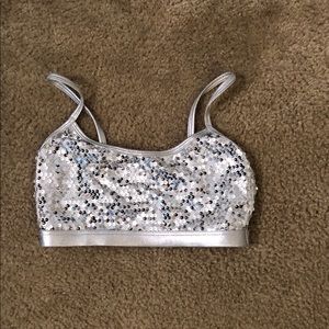 Silver sequin bra top